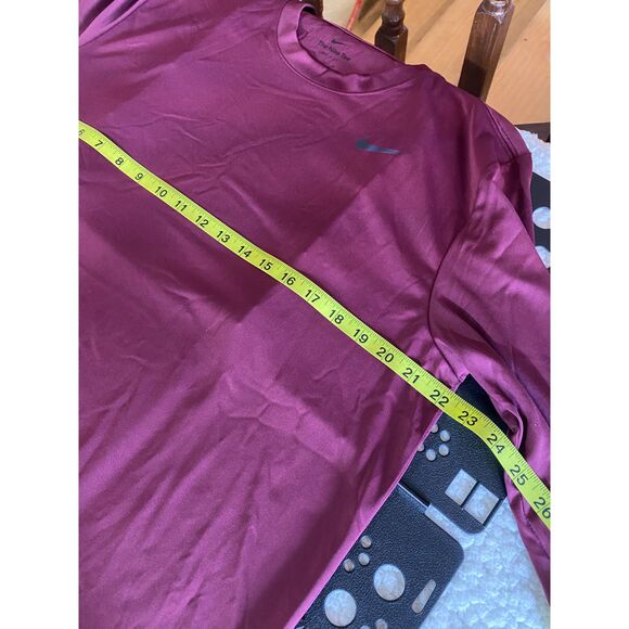 Nike Dri-FIT Long Sleeve Shirt Women’s Size L Maroon Training Tee - Picture 7 of 8